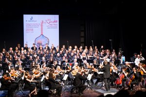 Beethoven's Ninth Symphony performance at Ramallah's Cultural Palace, 2018. Photo by Alexander Wendler.