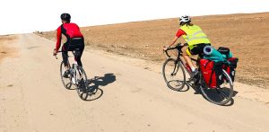 Cycling through the desert.