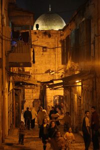 The cupola of the Dome of the Rock seen from an alley in Jerusalem’s Old City. Photo by George Azar.