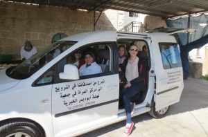 A car that was donated to Al-Nahda Charitable Society Women’s Center by friends in Norway.