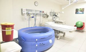 Labor room with pool for water birth.