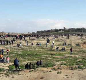 Great Return March protests, east Al-Breij Refugee Camp, Central Governorate, Gaza. Photo taken on February 22, 2019. ©Al-Haq.