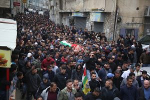 Qalandia Refugee Camp - Funeral of Majd Mtier, whose body was withheld by Israeli authorities for 50 days, after he had been killed in December 2018.