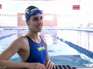 Palestinian swimmer Mary Al-Atrash, one of the six athletes representing Palestine at the London 2012 Olympic Games.