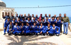 Shabab Al-Khalil football team while  touring Gaza.