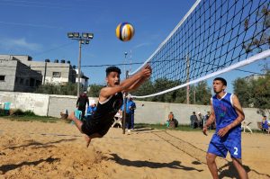 Beach volleyball in Gaza.