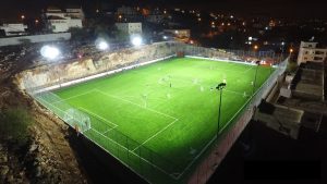 A renovated stadium in Sinjil, a Palestinian town northeast of Ramallah.