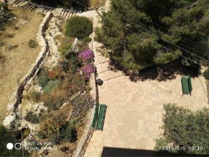 Aerial image of the garden.