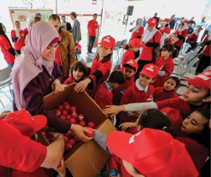 Children playing at Mine Action Day in Khan Younis.  Phot Credit: UNMAS.