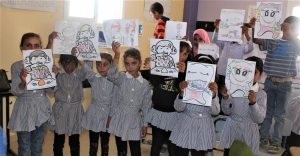 Awareness-session activity in Birin School – Hebron. Photo by Nesreen Al-Hafeth.