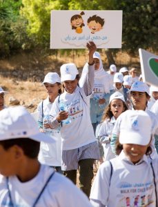 Palestinian girls participating in the hike along the Masar Ibrahim Trail, celebrating 30 years of the Convention on the Rights of the Child. Photo ©UNICEF-SoP/2019.