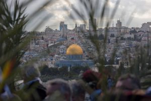 Jerusalem during Palm Sunday procession. Photo by Afif Amira.