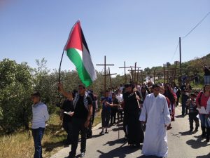 Good Friday procession at Cremisan Monastery near Bethlehem. Photo courtesy of Xavier Abu Eid.