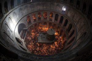 The Holy Fire is described by Orthodox Christians as a miracle that occurs every year at the Church of the Holy Sepulcher in Jerusalem on Holy Saturday, the day before Easter. Photo by Afif Amira.